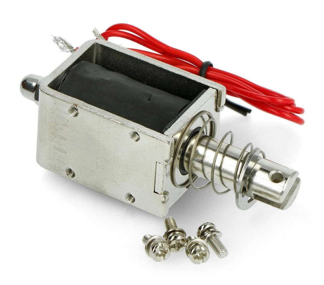 12V stūmoklinis elektromagnetas su spyruokle