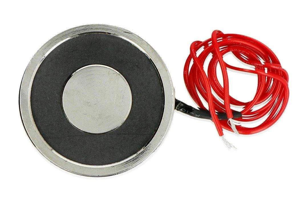 12V elektromagnetas su raudonais laidais