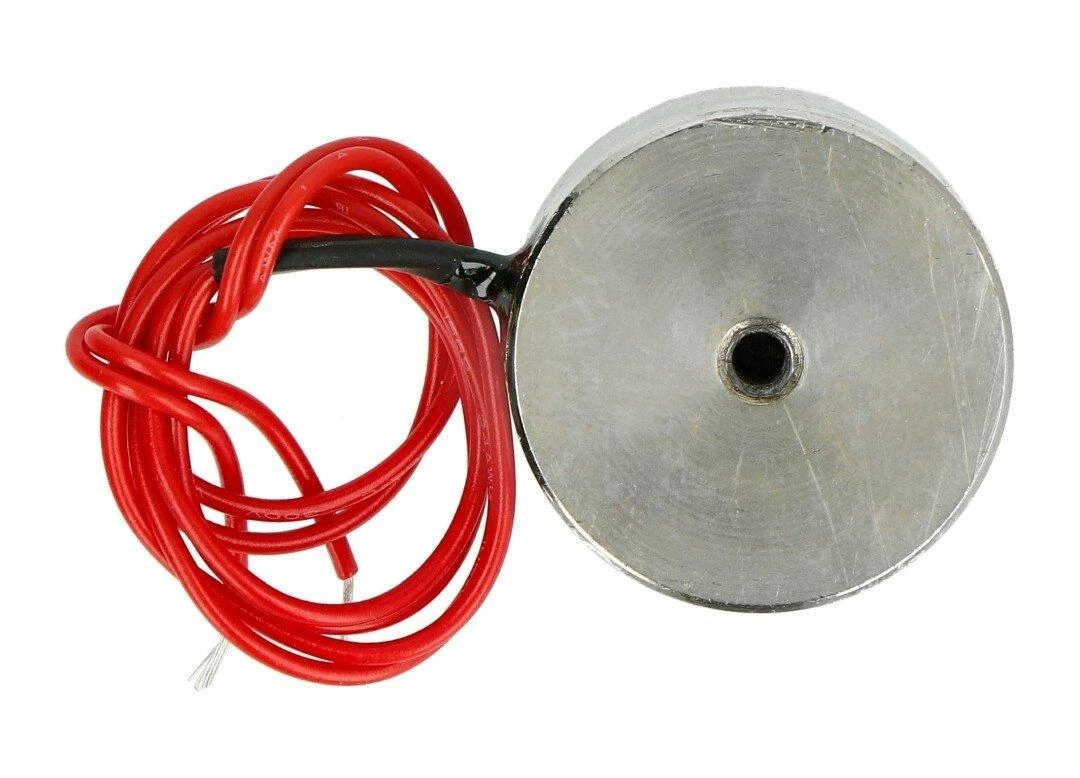 Elektromagnetas 12V metaliniu korpusu ir laidais