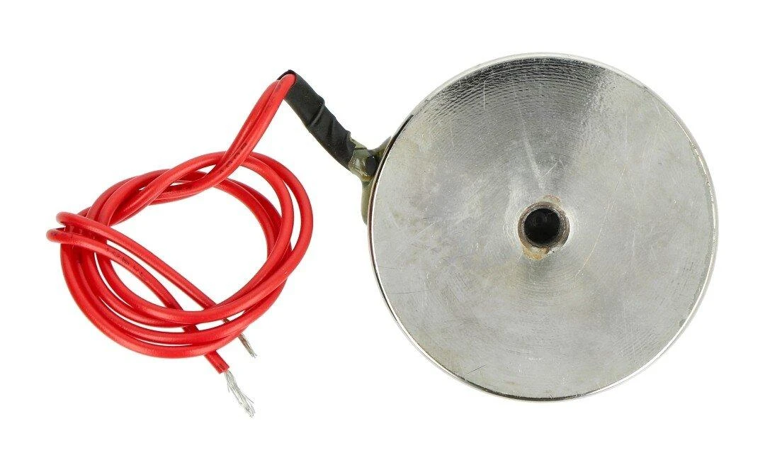Apskritas 12V 5W elektromagnetas su raudonais laidais