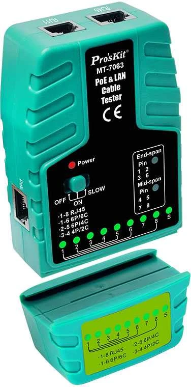 Proskit PoE ir LAN tinklų kabelių testeris, RJ11/RJ12/RJ45, Pros'sKIt