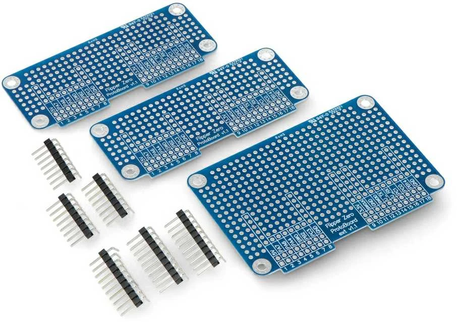 Flipper Zero prototipavimo plokštės su kaiščiais