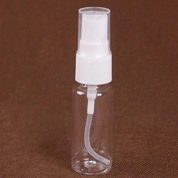 Skaidrus 10ml purškiamas buteliukas su baltu purkštuku