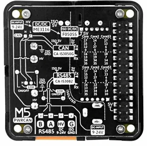 PwrCAN 13.2 modulis - RS485/CAN su izoliacija - 9-24V - M5Core išplėtimo modulis - M5Stack M139