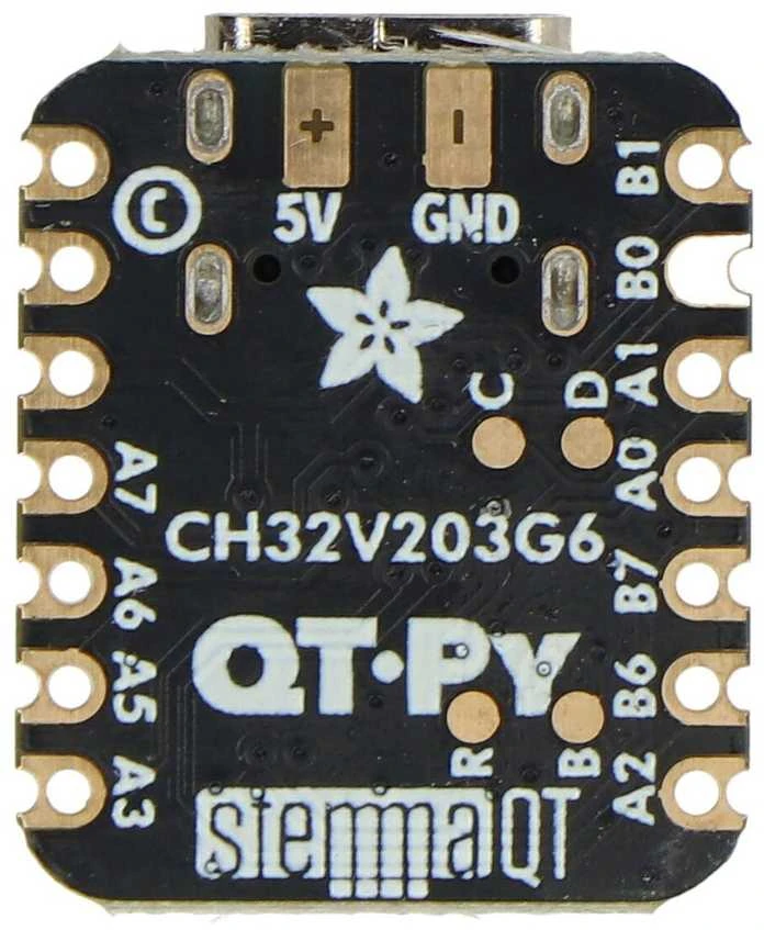QT Py CH32V203 plokštė su USB-C jungtimi