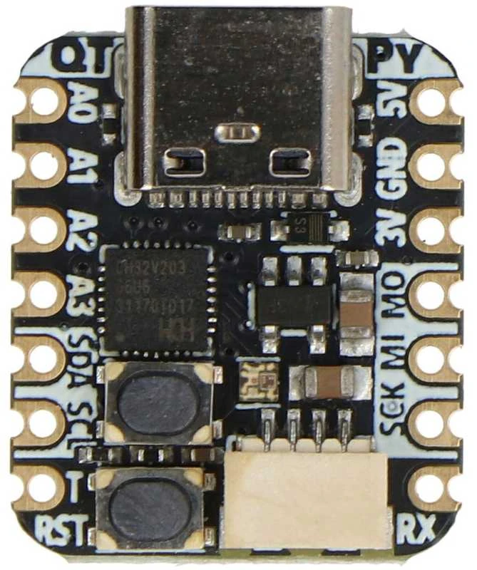 Adafruit QT Py CH32V203 mikrovaldiklio plokštės viršus
