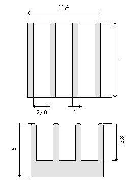 Oem Radiatorius RAD16 11x11x5mm - 5 vnt
