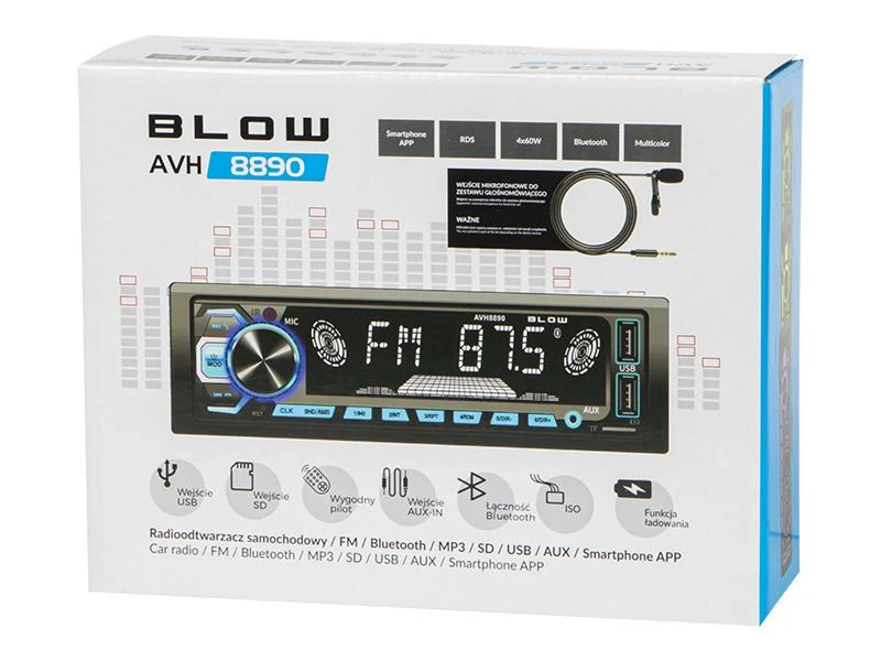Automagnetola Radijas BLOW AVH-8890 MP3+REMOTE+BLUETOOTH