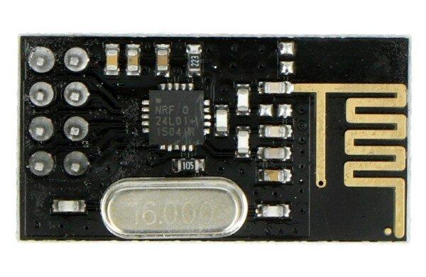 Oem Radijo modulis nRF24L01+ 2.4GHz - THT siųstuvas/imtuvas - juodas