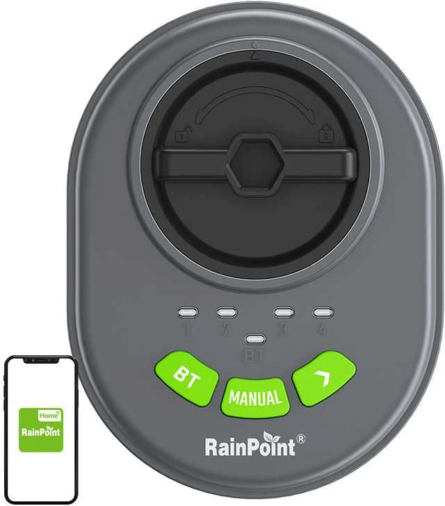 „RainPoint“ 4 zonų laistymo sistemos valdiklis su programėle ir „Bluetooth“ ryšiu