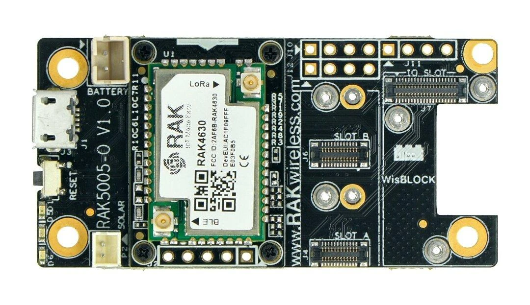 WisBlock pagrindinė plokštė su RAK4630 moduliu