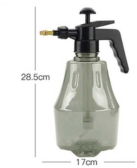 Oem Rankinis slėginis purkštuvas - 1.5 l - skaidrus juodas - žalvarinis antgalis