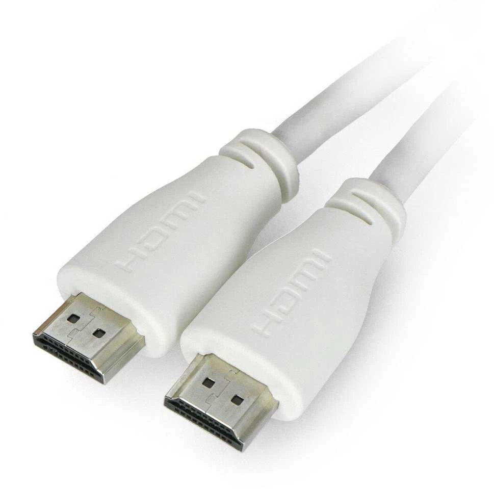 Raspberry HDMI - HDMI kabelis 1m Baltas