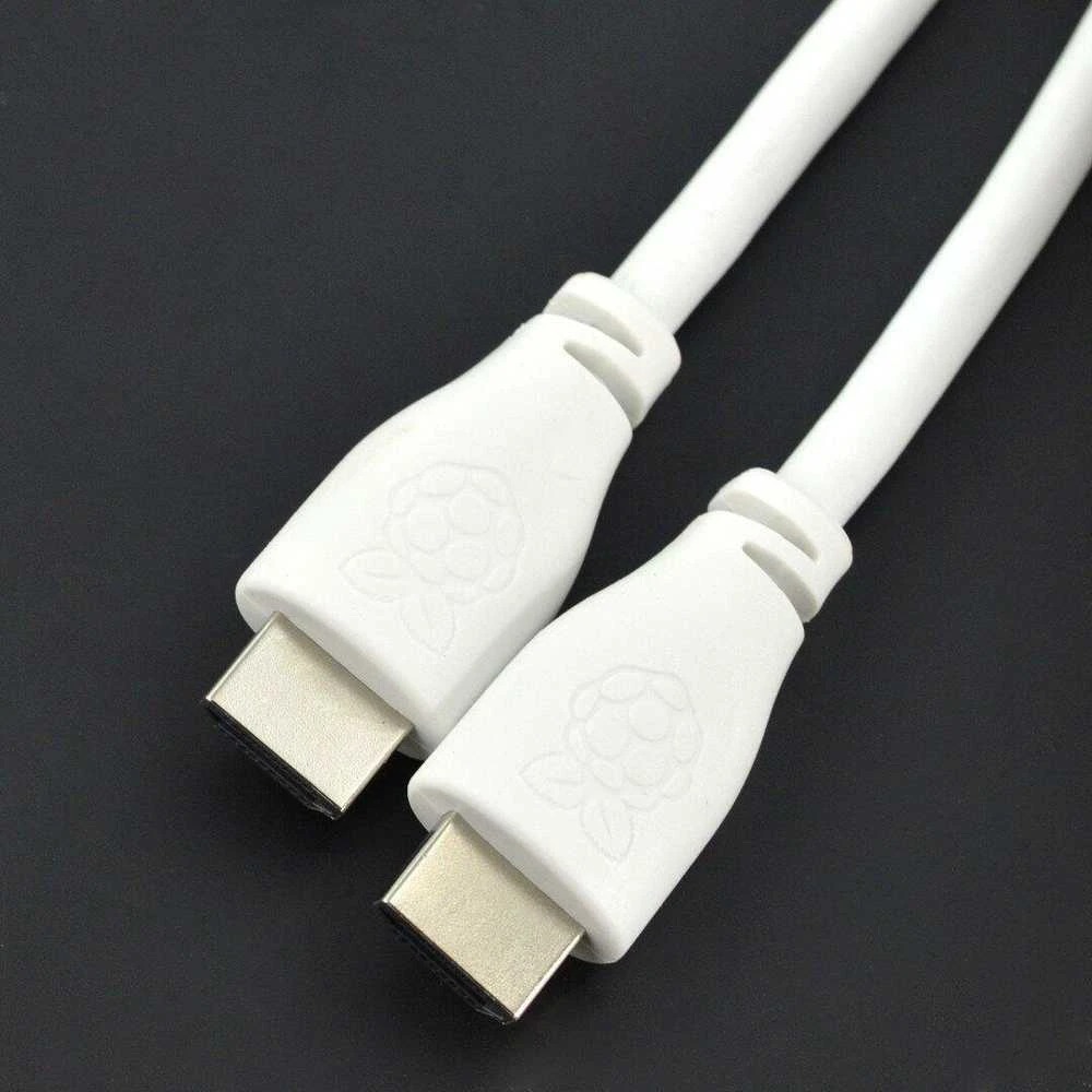 Raspberry HDMI - HDMI kabelis 1m Baltas