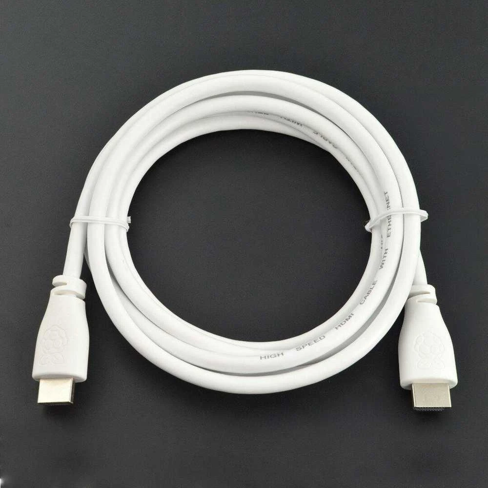 Raspberry HDMI - HDMI kabelis 1m Baltas