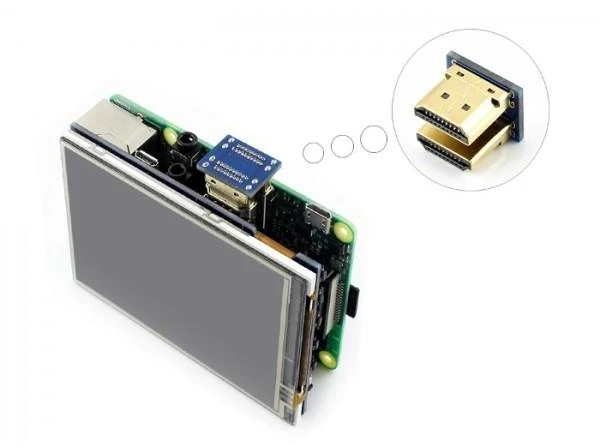 Waveshare Varžinis lietimui jautrus ekranas Raspberry Pi mikrokompiuteriui - LCD IPS 3.5
