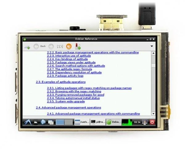 Waveshare Varžinis lietimui jautrus ekranas Raspberry Pi mikrokompiuteriui - LCD IPS 3.5