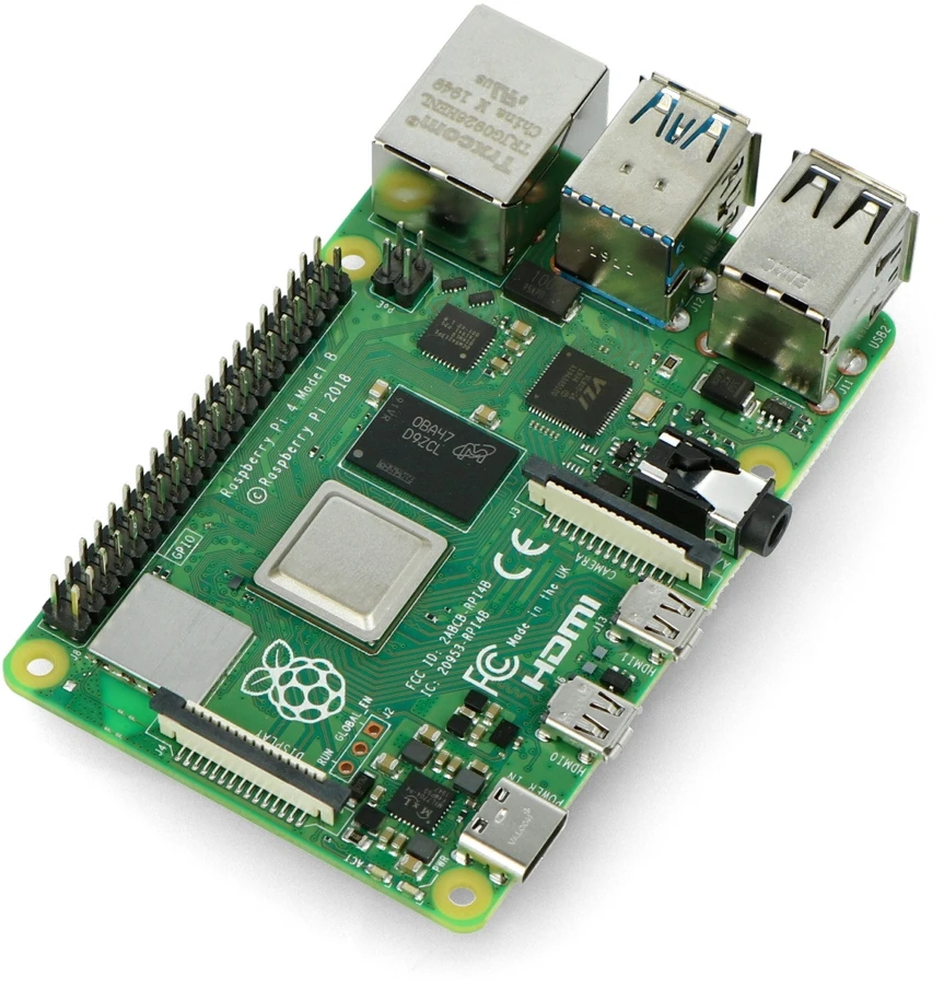 Raspberry Pi 4 B modelis, dviejų dažnių belaidis internetas, Bluetooth, 3 GB RAM, 1.8 GHz