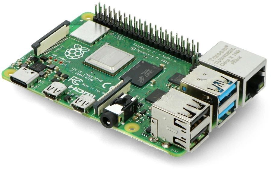 Raspberry Pi 4 B modelis, dviejų dažnių belaidis internetas, Bluetooth, 3 GB RAM, 1.8 GHz