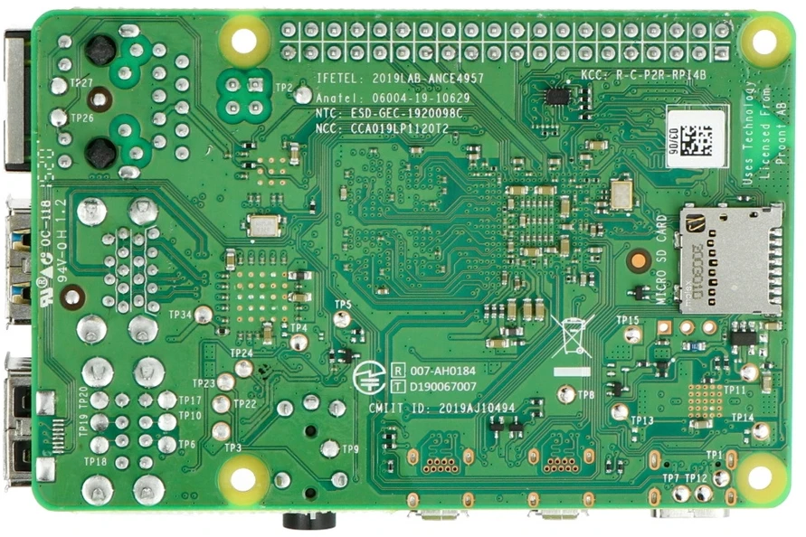 Raspberry Pi 4 B modelis, dviejų dažnių belaidis internetas, Bluetooth, 3 GB RAM, 1.8 GHz
