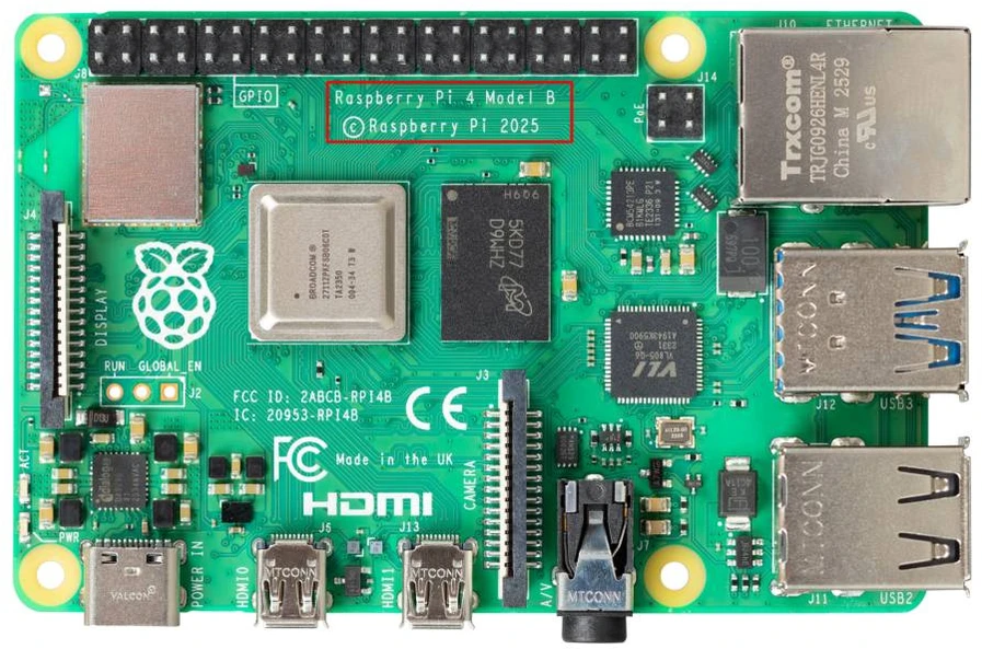 Raspberry Pi 4 B modelis, WiFi DualBand Bluetooth, 2 GB RAM, 1.8 GHz – dviejų RAM versija