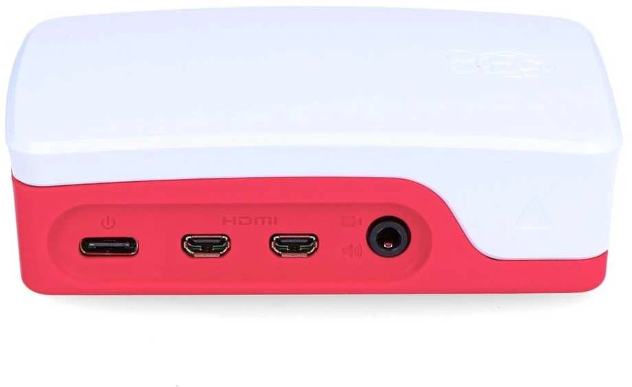 Raspberry Pi 4 oficiali dėžutė - raudonai balta