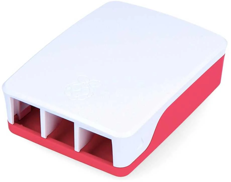 Raspberry Pi 4 oficiali dėžutė - raudonai balta