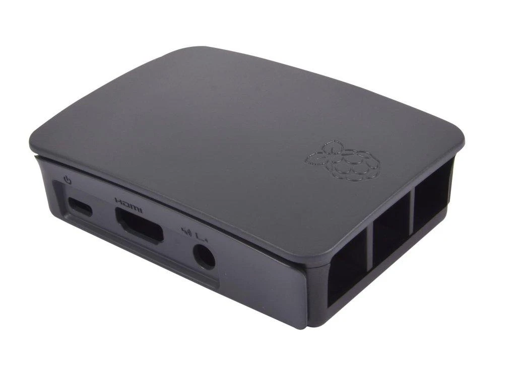 Raspberry Pi juodas korpusas su HDMI jungtimis