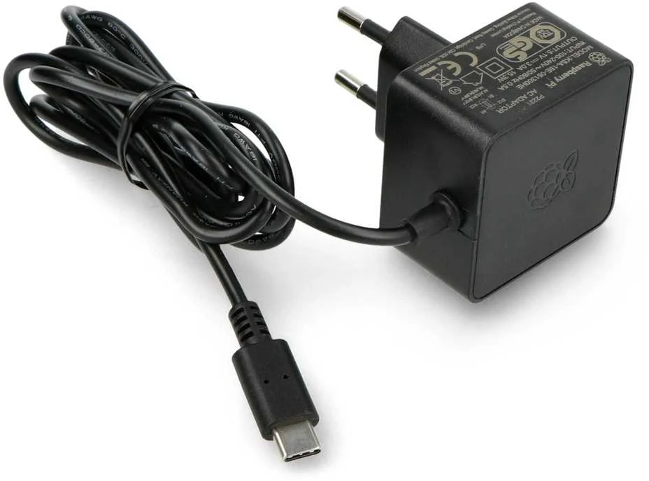 Raspberry Pi oficialus maitinimo šaltinis USB-C 5.1V 3A - Juodas