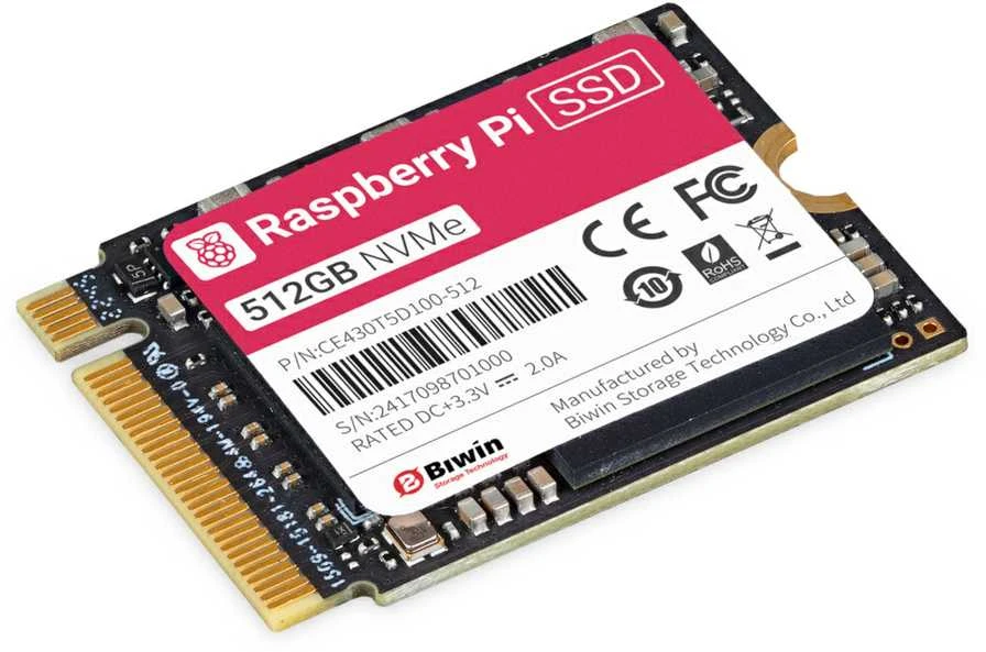 512 GB NVMe SSD diskas Raspberry Pi plokštei