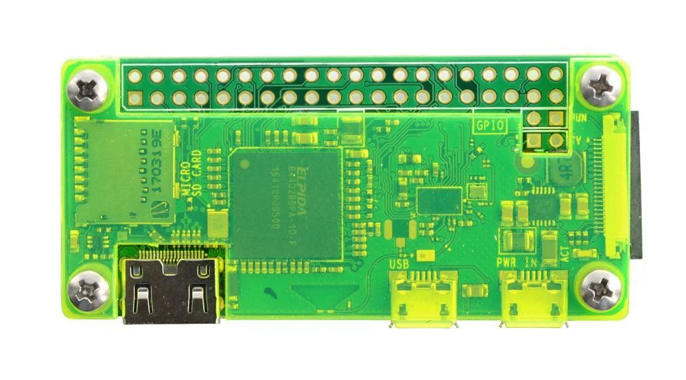 Oem Raspberry Pi Zero dėklas - Fluo Open - žalias