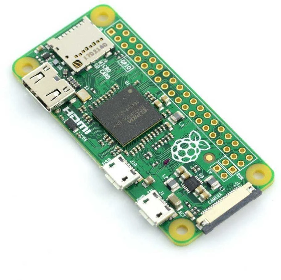 Raspberry Pi Zero v1.3 mikroschemos viršutinis kampas