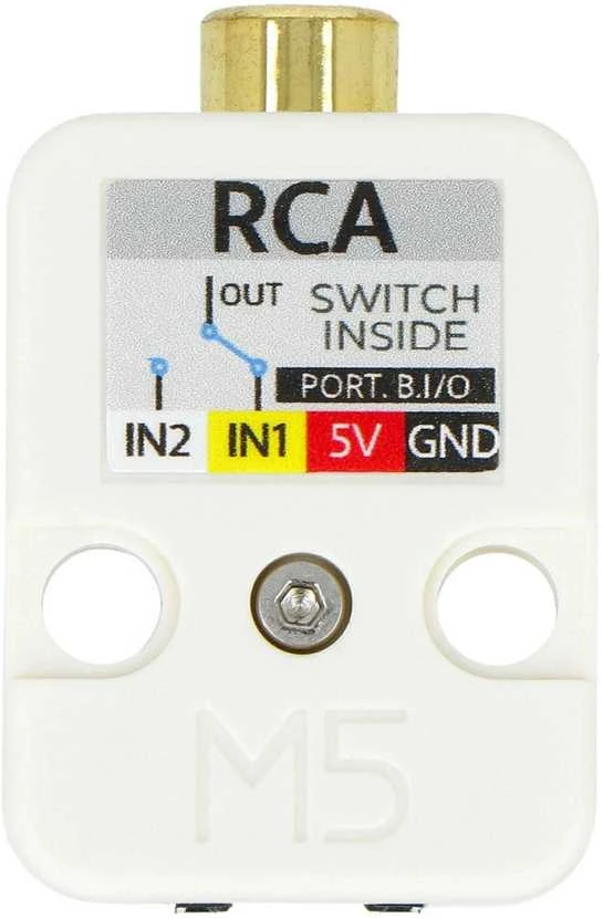 M5Stack RCA modulis sujungimu schema
