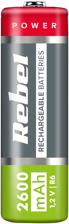 REBEL AA baterija, 2600 mAh, Ni-MH, 1.2 V, 4 vnt./bl, R6