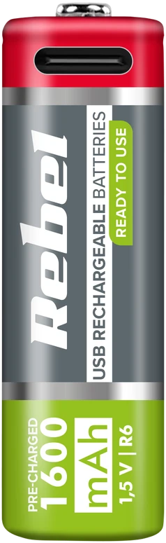 REBEL AA baterijos, 1600 mAh, ličio jonų, 1.5 V, 2 vnt./bl, R6, C tipo lizdas