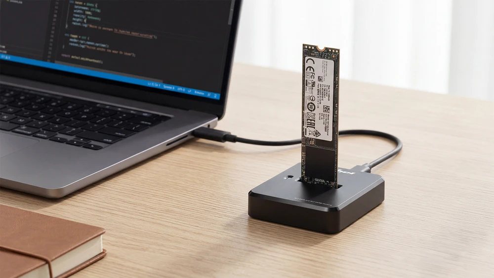 Stacja „Rebel Aluminum NVME M2“ diskų prijungimo stotelė (Mkey+B+Mkey) su USB C tipo jungtimi
