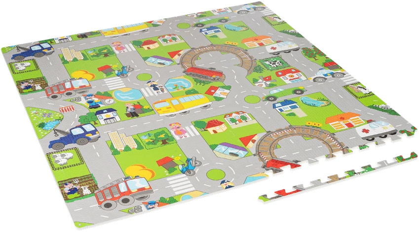 Rebel Mata Edukacinis kilimėlis vaikams, dėlionė 120 x 120 cm, automobiliukai