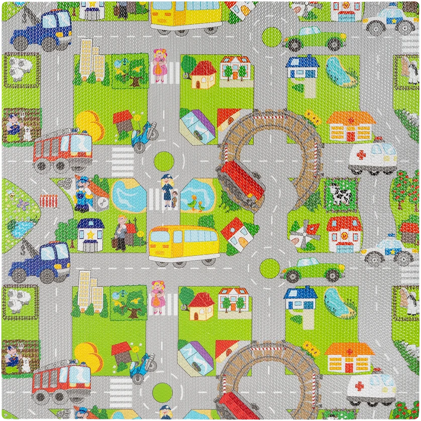 Rebel Mata Edukacinis kilimėlis vaikams, dėlionė 120 x 120 cm, automobiliukai