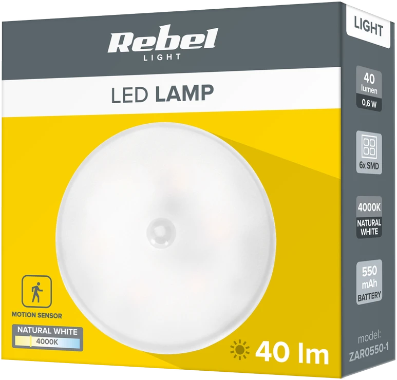 Rebel Įkraunama LED naktinė lempa su magnetu