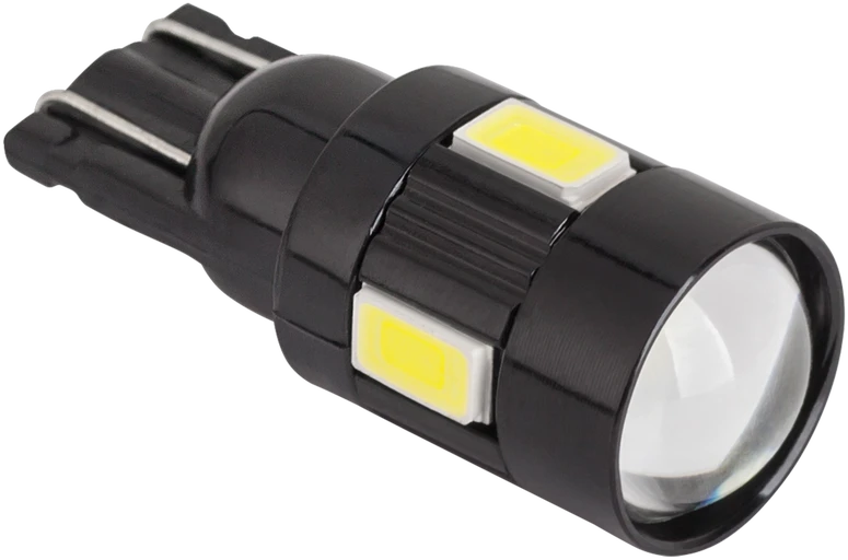 T10 LED lempute su lesiu ir šoniniais diodais