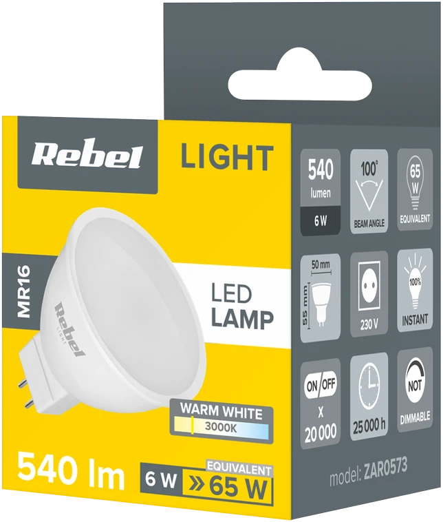 Rebel Led lempa 6W, MR16, 3000K, 230V