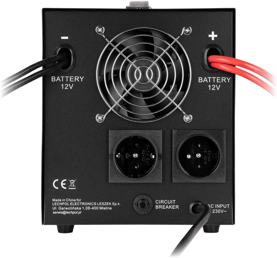 Rebel POWER-1500-LFP4 nepertraukiamo maitinimo šaltinis (UPS) – grynos sinusinės bangos keitiklis su įkrovimo funkcija 12 V 230 V 1500 VA / 1050 W