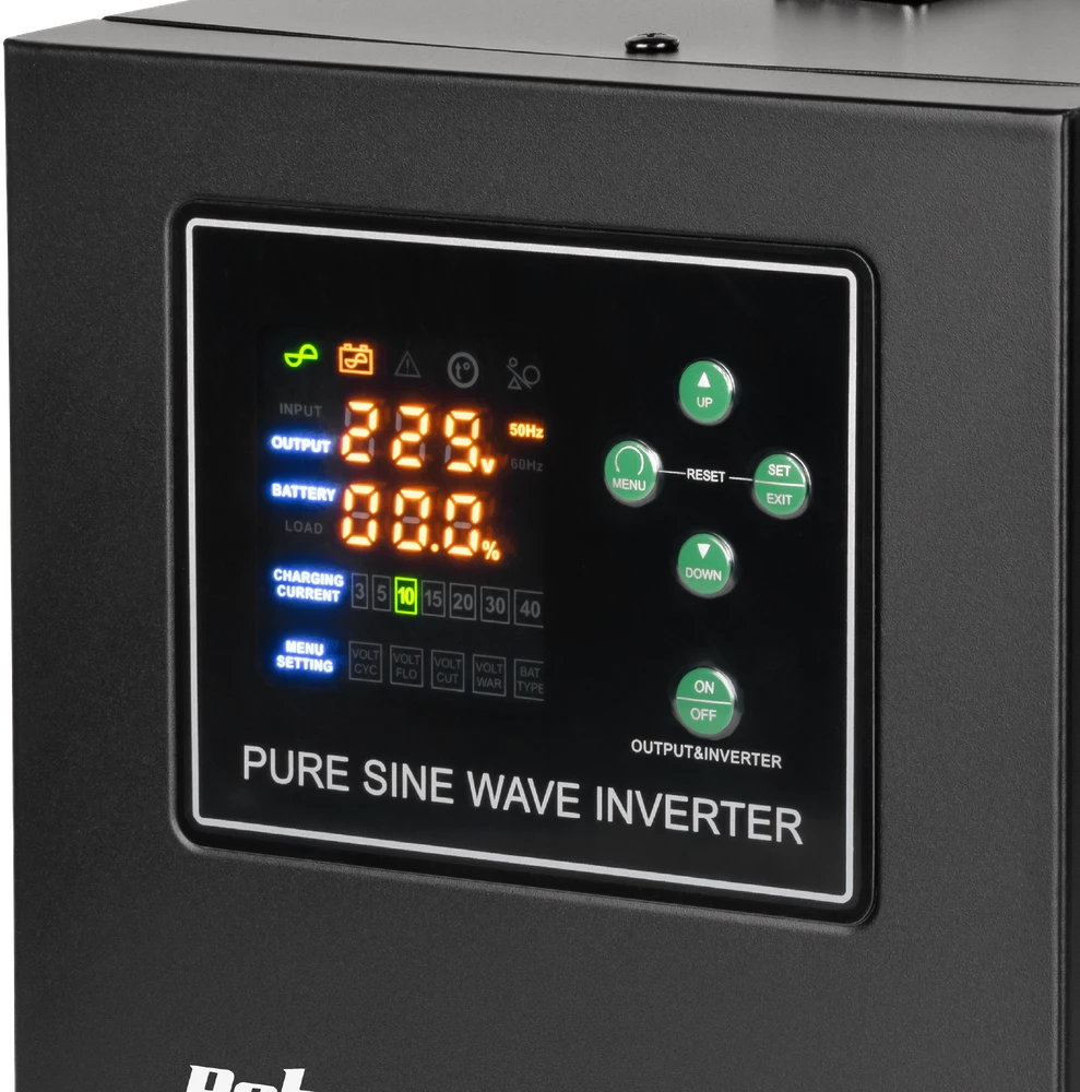 Rebel POWER-2000-LFP4 nepertraukiamo maitinimo šaltinis (UPS) – grynos sinusinės bangos keitiklis su įkrovimo funkcija 12 V 230 V 2000 VA / 1200 W