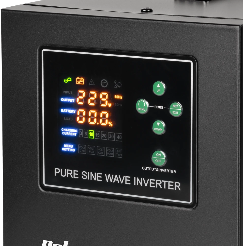 Rebel POWER-2200-LFP4 nepertraukiamo maitinimo šaltinis (UPS) – grynos sinusinės bangos keitiklis su įkrovimo funkcija 12 V 230 V 2200 VA / 1600 W