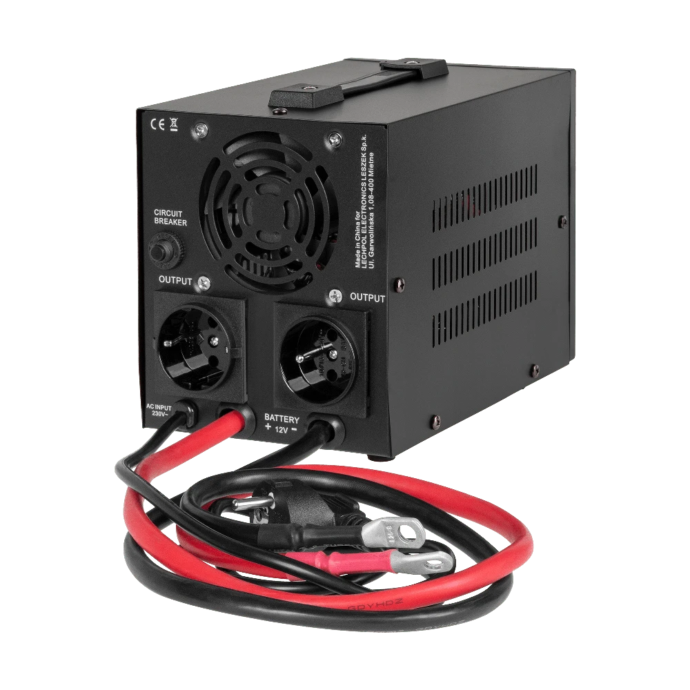 Rebel POWER-800-LFP4 avarinis maitinimo šaltinis – keitiklis su gryna sinusine banga ir įkrovimo funkcija 12V 230V 800VA 500W