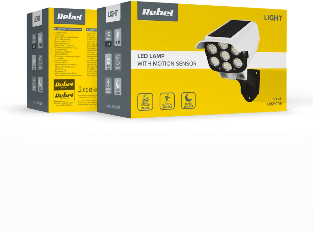 Rebel Lampa solarna - atrapa kamery monitoringowej