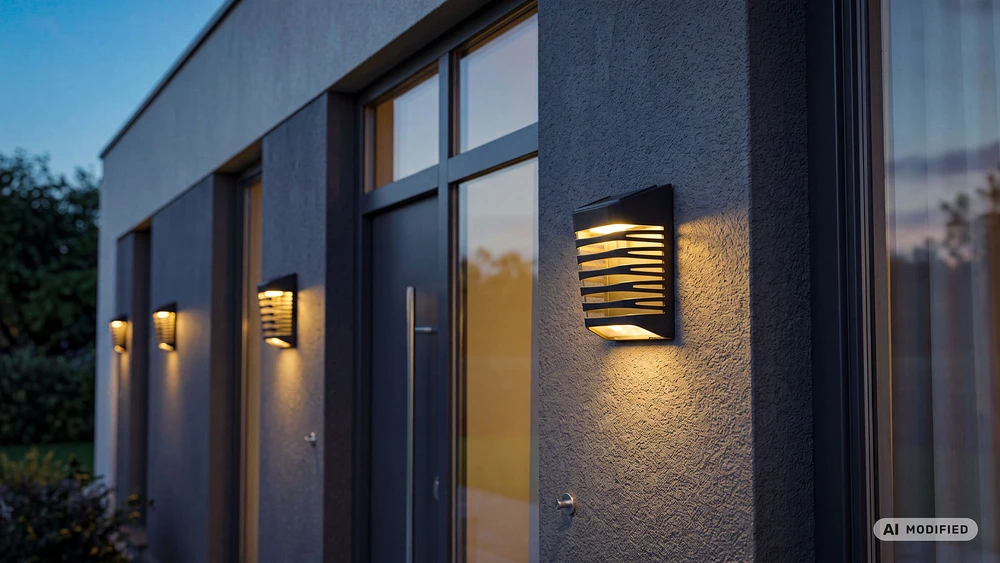 „Rebel“ saulės energija varomi sodo fasado šviestuvai – 2 vnt. rinkinys