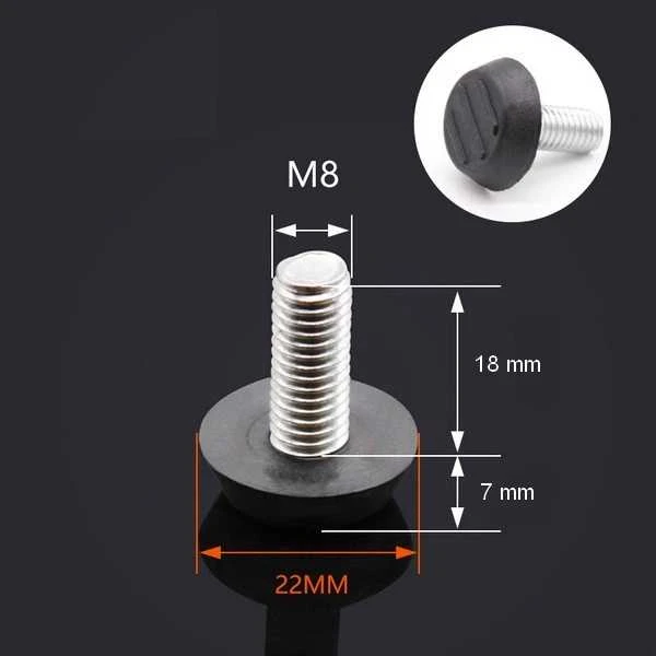Oem Reguliuojama kojelė baldams - M8 22x18mm - juoda - baldų kojelė su poveržle