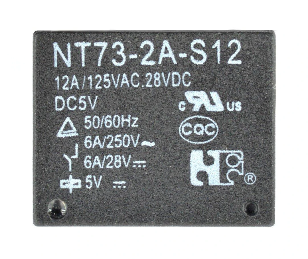 Elektromagnetinė relė NT73-2A-S12 su technine specifikacija