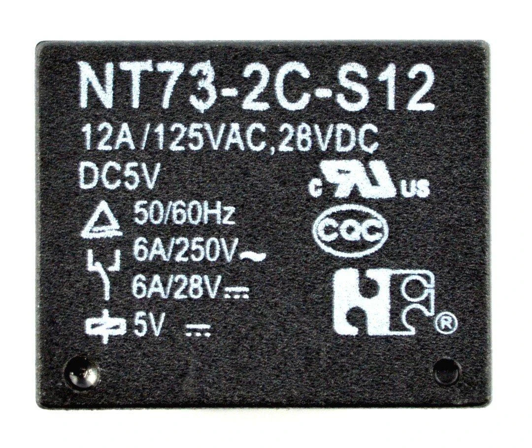 Oem NT73-2C-S12 relė su techninių parametrų žymėjimu